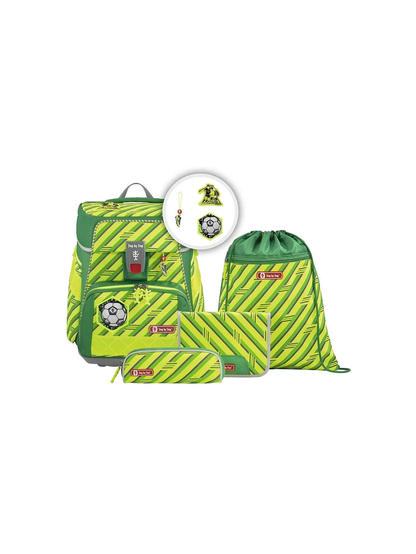 STEP BY STEP | SPACE NEON Schultaschen-Set "Funky Soccer" 5-tlg. | 